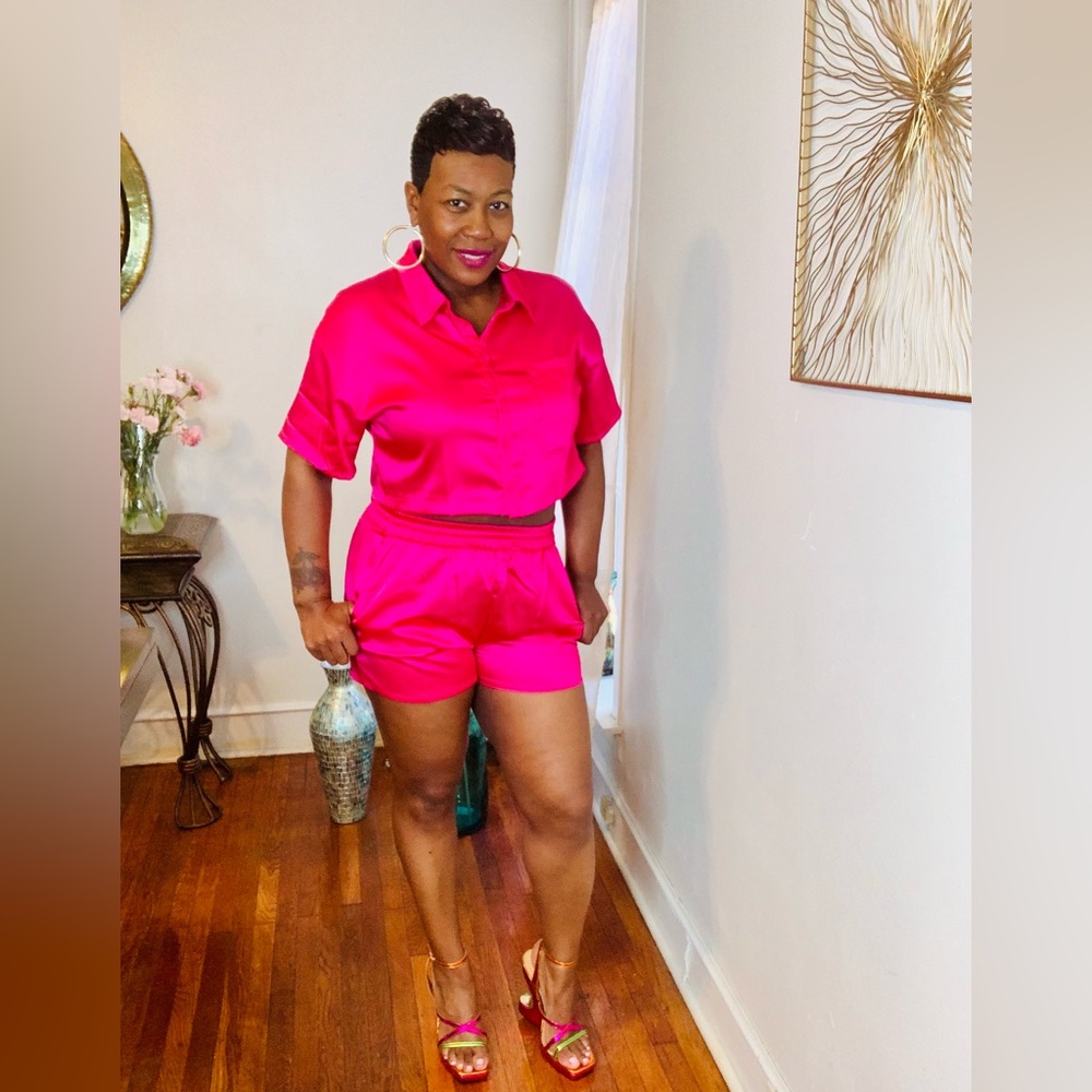 Hot Pink Two Piece Set